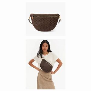 Rare Clare V. Grande Fanny Black/Chocolate Woven Checker